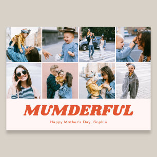 Retro-Muttertag-wunderbar 12-Foto-Collage Rosa Feiertagskarte