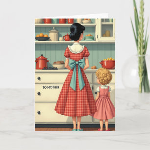 Retro-Muttertags-Familienkarte Karte
