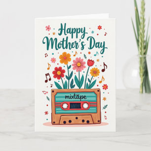 Retro-Muttertagskarte mit Blumen Karte