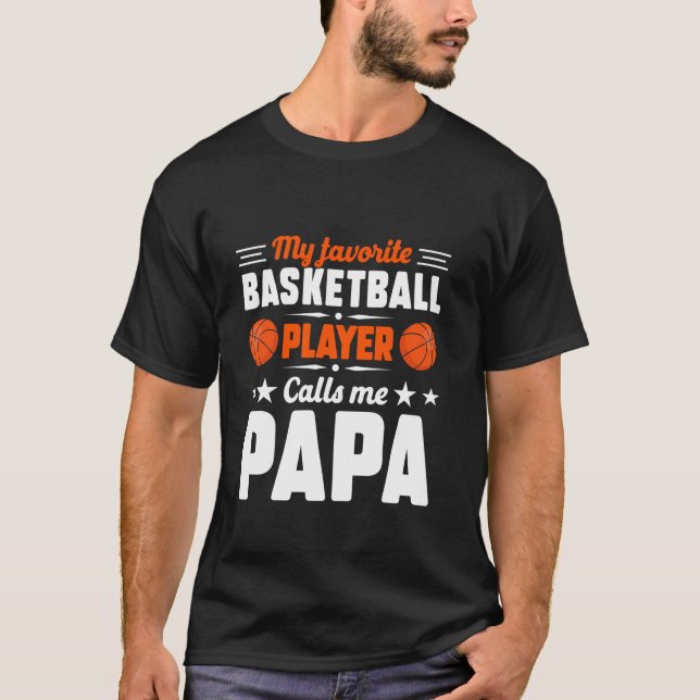Retro My Lieblings Basketball Player ruft Me Papa  T-Shirt (Vorderseite)