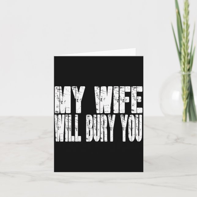 Retro My Wife Will Bury You Funny Couple Married J Karte (Vorderseite)