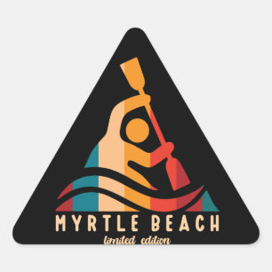 Retro Myrtle Beach Kayaking Dreieckiger Aufkleber