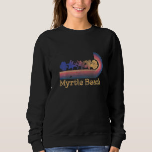 Retro Myrtle Beach Tropische Blumen 80er Stil Surf Sweatshirt