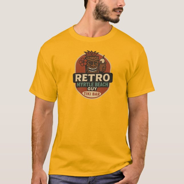 Retro Myrtle Beach Typ Tiki Bar T-Shirt (Vorderseite)