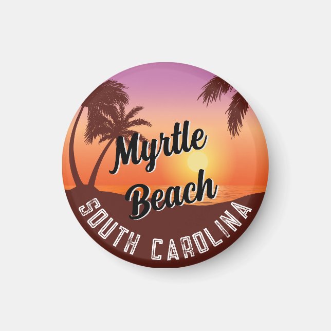 Retro Myrtle Beach Vibes: Vintager 80er Souvenir Magnet (Vorne)