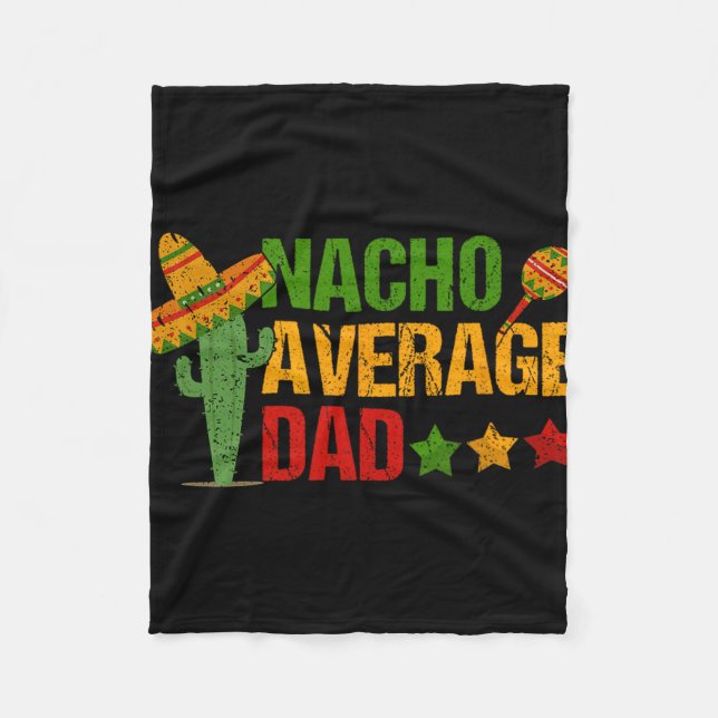 Retro Nacho Durchschnittlicher Vater für Cinco de  Fleecedecke (Vorderseite)