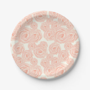 Retro-Nachtischplatte mit geröhrten Frostingrosen Pappteller