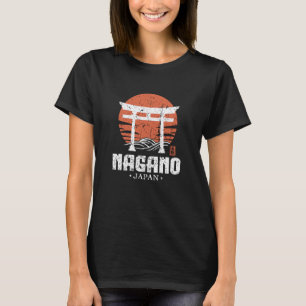 Retro Nagano Japan Torii-Tor japanische Kanji-Souv T-Shirt
