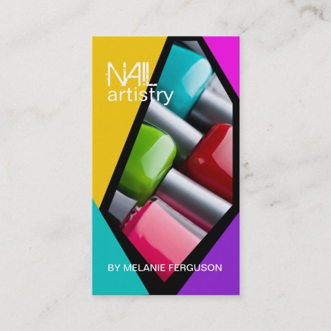 RETRO NAGEL-KÜNSTLER-VISITENKARTE VISITENKARTE (Vorderseite)