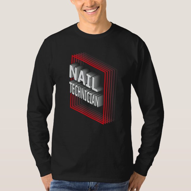 Retro-Nageldesignerin Berufstitel Anerkennung T-Shirt (Vorderseite)