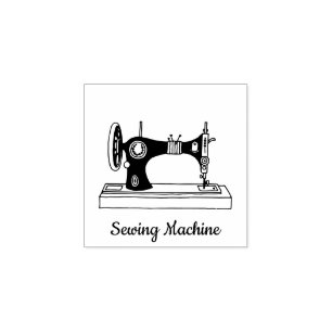 Retro Nähmaschine im alten Stil Gummistempel