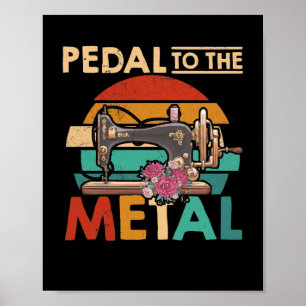 Retro-Nähmaschine Liebe Für Nähliebhaber Pedal Poster