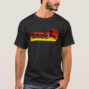 Retro Namaste Französische Bulldogge Frenchie Medi T-Shirt