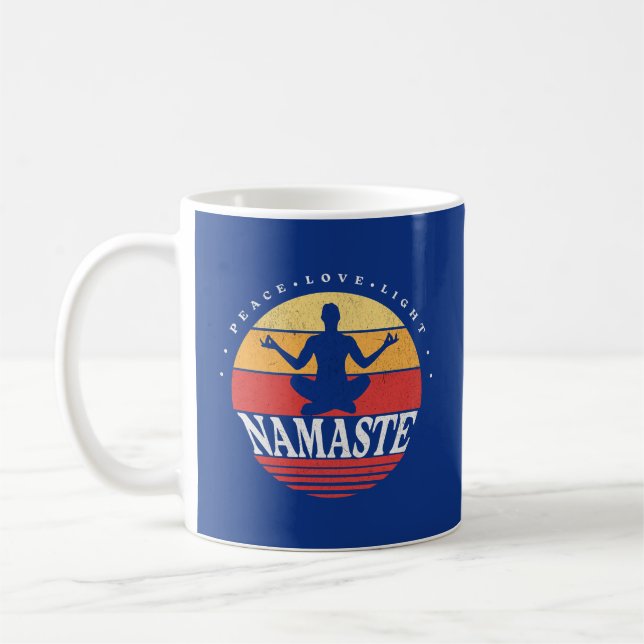 Retro Namaste, Yoga-Pose Kaffeetasse (Links)