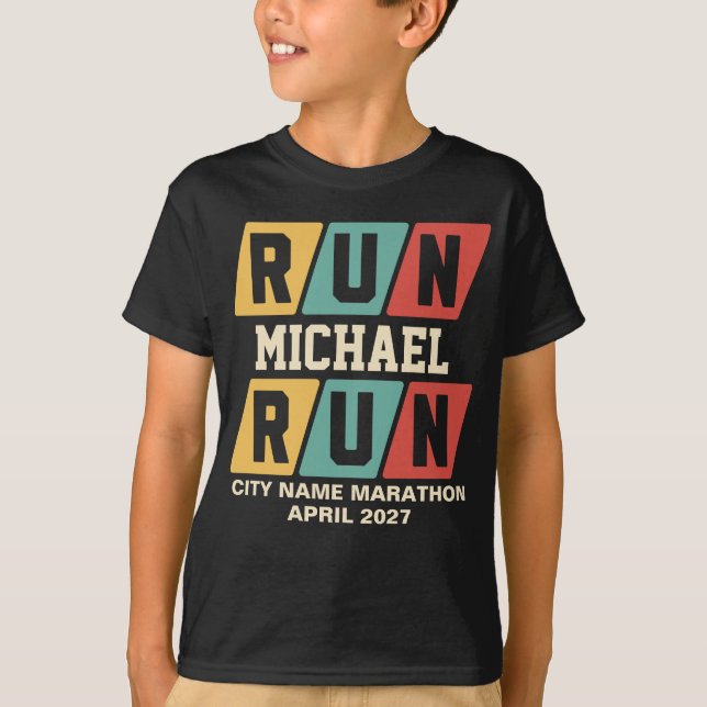 Retro-Name-Marathon-Support für Kinder T-Shirt (Vorderseite)