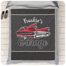 Retro NAME Red Caddy Vintag Classic Car Garage