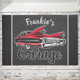 Retro NAME Red Caddy Vintag Classic Car Garage Fußmatte
