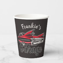 Retro NAME Red Caddy Vintag Classic Car Garage