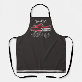 Retro NAME Red Caddy Vintag Classic Car Garage Schürze
