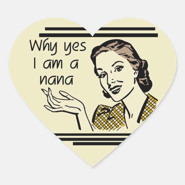 Retro Nana T - Shirt und Geschenke Herz-Aufkleber (Vorderseite)