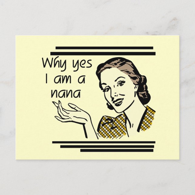 Retro Nana T - Shirt und Geschenke Postkarte (Vorderseite)