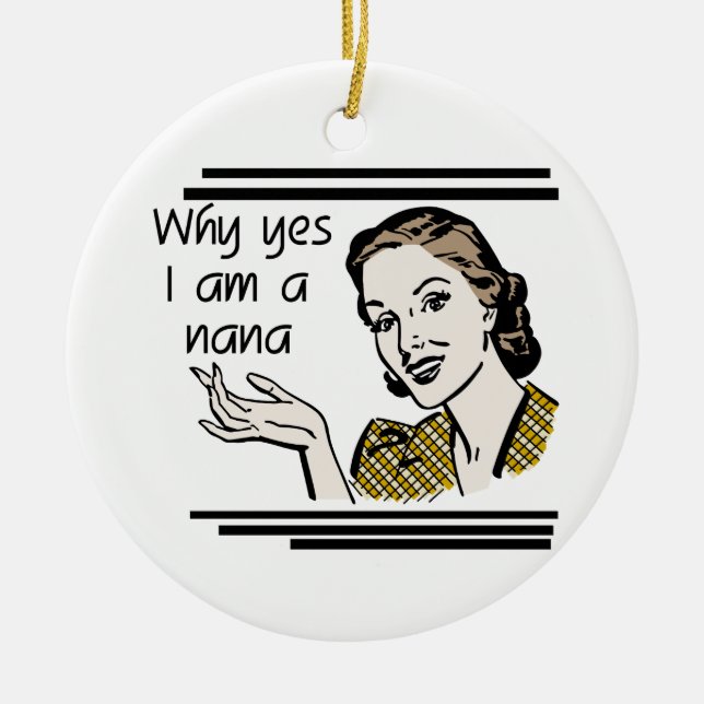 Retro Nana-T - Shirts und -geschenke Keramik Ornament (Vorne)