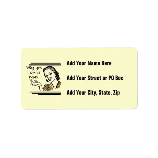 Retro Nanat-shirts und -geschenke Adressaufkleber (Vorne)