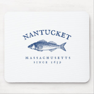 Retro Nantucket Massachusetts Fischen Mousepad