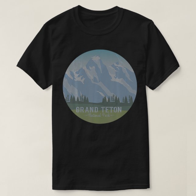 Retro National Park Tshirt Grand Teton National Pa (Design vorne)