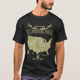 Retro Nationalparks Karte - Vintage Amerikanisch T-Shirt