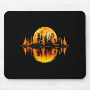 Retro-Natur-Bäume-Reflexion-Sonnenuntergang-Wald Mousepad