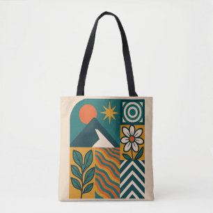 Retro Nature Abstrakt Art-Modern Geometric Floral