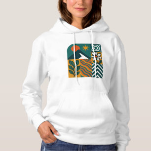 Retro Nature Abstrakt Art-Modern Geometric Floral Hoodie