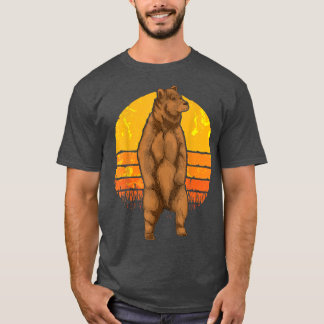 Retro Nature Bear Lover Forest Animal Lover Brown T-Shirt
