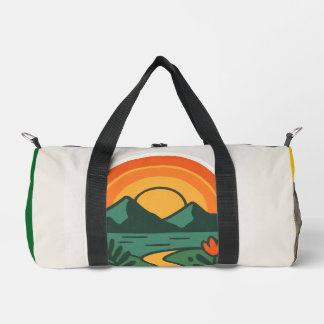 Retro Nature Sunset - Vintages Gebirge Duffle Bag