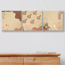 Retro Nature Wall Art Trio