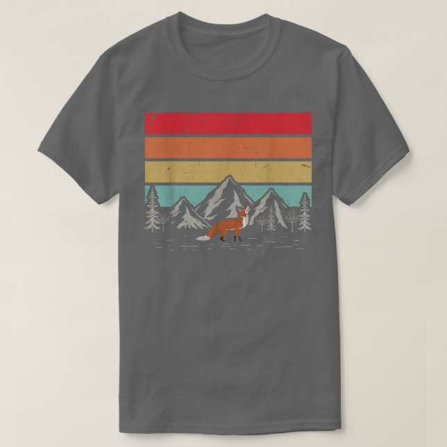 Retro Naturegebirge Tierwald T-Shirt (Design vorne)