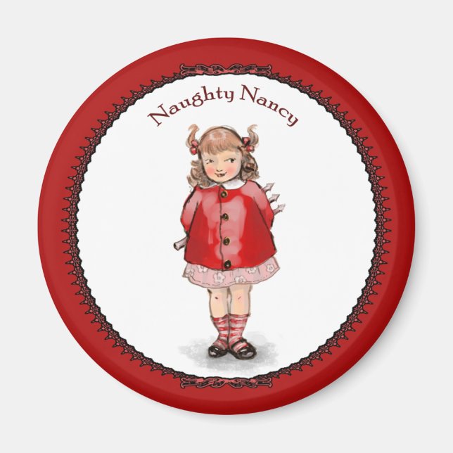 Retro Naughty Nancy Magnet (Vorne)