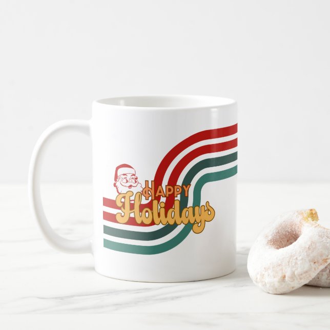Retro naughty Santa Claus Kaffeetasse (Mit Donut)