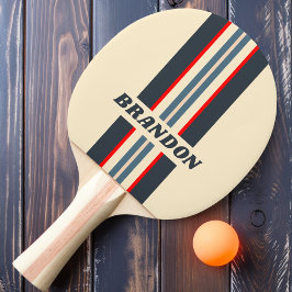 Retro Nautical Rainbow Kundgebung Streifen mit Nam Tischtennis Schläger