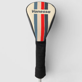 Retro-Nautik-Regenbogen-Anstecker mit Namen gestre Golf Headcover