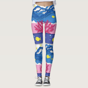Retro-nautisches Wasserfarbmuster (13) Leggings