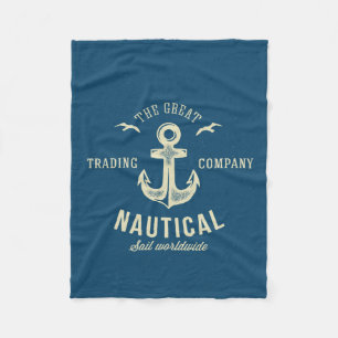 Retro nautischlogo fleecedecke