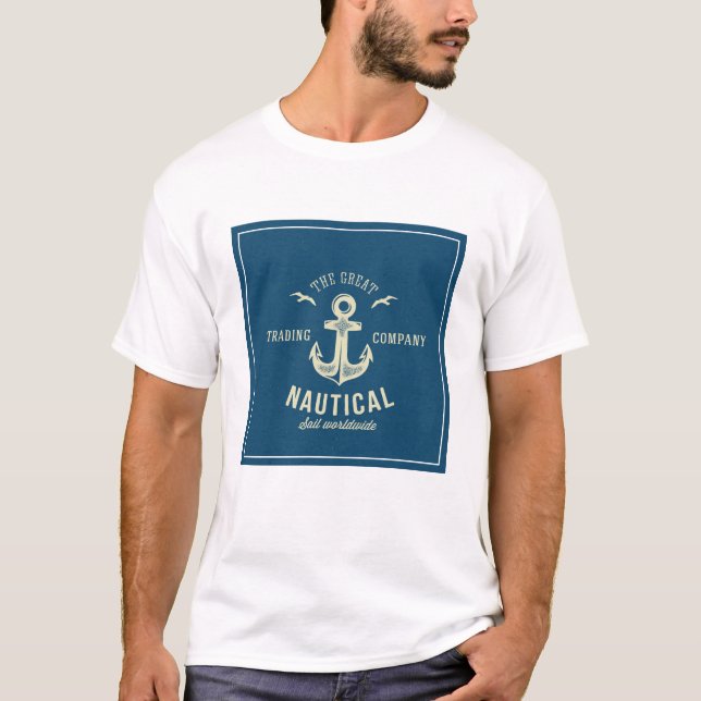 Retro nautischlogo T-Shirt (Vorderseite)