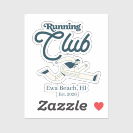 Retro Navy Blau Laufclub Personalisierte Grafik Aufkleber
