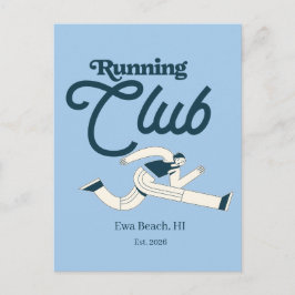Retro Navy Blau Laufclub Personalisierte Grafik Postkarte
