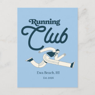 Retro Navy Blau Laufclub Personalisierte Grafik Postkarte