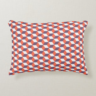 Retro Navy Blue Red Cube Modernes geometrisches Mu Dekokissen