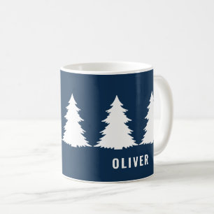 Retro Navy Blue Weihnachten Moderne Minimal einzig Kaffeetasse