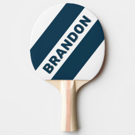 Retro Navy drei fette Streifen mit Namen Tischtennis Schläger